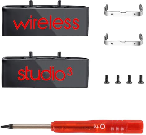 Studio 3 Hinge Replacement Parts as Same as OEM A1914 Repair Kit Durable Accessories Compatible with Beats by Dre Studio3 (A1914) and Studio Pro (A2924) Wireless Headphones (Defiant Black-Red)