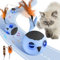 GoldenSun Katzenspielzeug, Interaktiver Katzenspielzeugball für Hauskatzen, Automatisch Beweglicher Blauer Ball, Schnell Bewegliches, Zwitscherndes, Anregendes Licht
