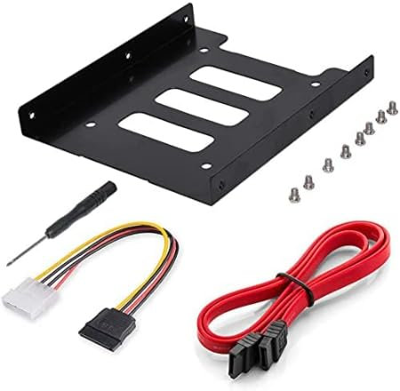 2.5 to 3.5 Hard Drive Adapter Internal Hard Drive Mounting Kit for 2.5 Inch SSD Laptop Drives 3.5 Inch Hard Disk Drive Holder SSD HDD Mounting Bracket (SATA and Power Cables Included)