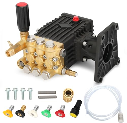 Femotic Pressure Washer Pump 1 Inch Shaft,Pressure Washer Pump 4400 psi,Power Washer Pump 4.8gpm 8-15 HP 22 Pounds Including Lubricant,Compatible with Simpson Honda Dewalt Troybilt