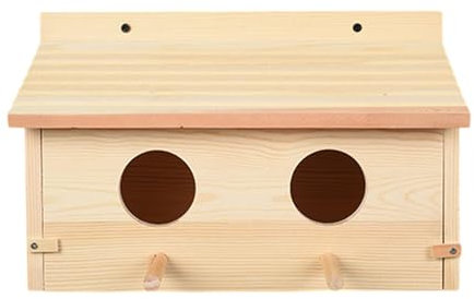 Colcolo Holz Vogelhaus Terrasse Dekoration 2 Löcher für Papageien Bluebirds