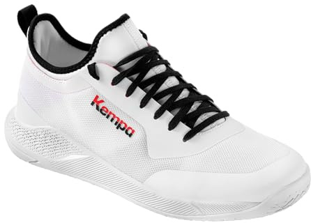 Kempa Kourtfly Jr, Zapatillas de Balonmano, Blanco/Rojo/Negro, 35 EU