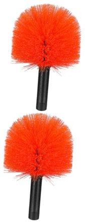 PERSELOSO 2pcs Cobweb Duster Head: High Efficiency Cleaning Brush for Indoor and Outdoor Use - Screw On Design Fits Standard Extension Poles