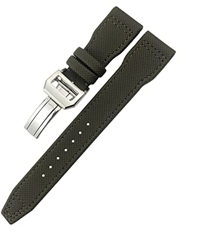 HSPTR Uhrenarmband für IWC Der kleine Prinz Big Pilot IW3777 aus schwarzem Sportfasergewebe, 20 mm, 21 mm, 22 mm, Armband aus Nylon, 22mm, Achat