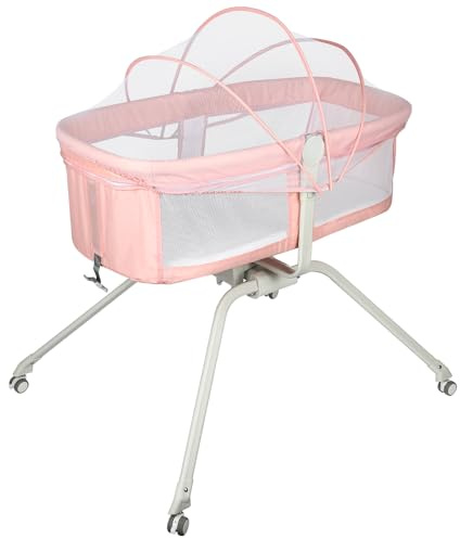 OHMG Berceau Bébé Pliable avec Matelas Moelleux, Lit de Voyage avec Inclinaison Réglable, Mode Berçant & Stationnaire, Maille Respirante,couffin bébé avec Support, Charge 9 KG, 0-6 Mois,co Dodo