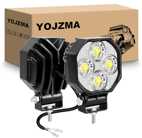 YOJZMA 2Pcs Mini LED Arbeitsscheinwerfer, 2.8 Zoll 16W 12V LED Scheinwerfer | Spot, 1600LM, 6000K Weiß, IP67 wasserdicht, Offroad-Fahrleuchte für Motorrad, LKW, Geländewagen, SUV, ATV, UTV, Pickup, Auto
