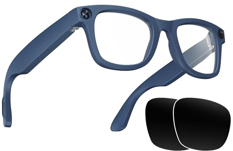 Smart Glasses Camera Recording Video 1080P 8MP Camera Audio AI Translation Open Ear Music Dual Microphone Sport Outdoor Bluetooth Glasses for Men Women with Blue Light Filter & Polarized Lenses