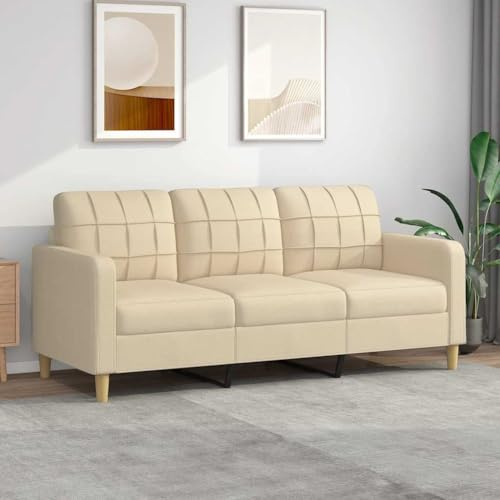 ROMHZKS Dreisitzer Sofa Modern Grau Stoff Sofa 3-Sitzer Mit Atmungsaktiver Bezug Und Robustem Metallgestell Bequem Für Wohnzimmer