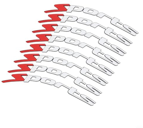8 Stück Auto und Motorrad 3D Gummi Rad Buchstaben Aufkleber Reifen Felge Aufkleber Trim Molding Zubehör Langlebige Haftung Sportstil Anpassbares Kit