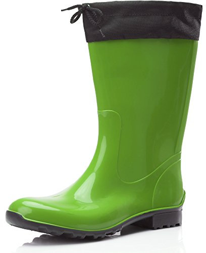 Ladeheid Stivali Donna in Gomma PVC LA-968 (Verde/Nero, 36 EU)