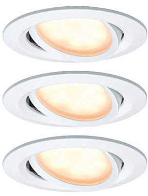 Paulmann Coin WarmDim 93936 LED-Einbauleuchte 3er Set 18W Warmweiß, Gold Weiß (matt)