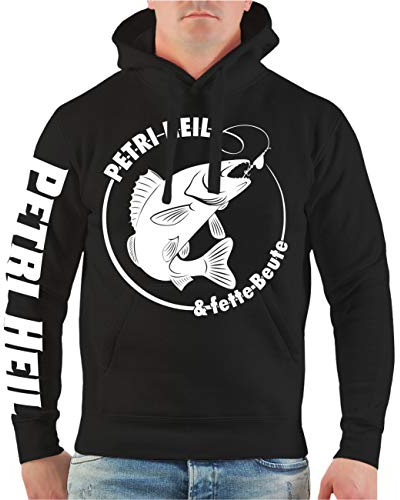 Spaß Kostet Herren Kapuzenpullover Angler Motiv Petri Heil und fette Beute Grösse S bis 5XL