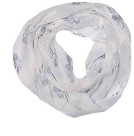 Euly Seide Cotton Loop Schal Loopschal Rundschal Schlauchschal Tuch Tücher Damenschal Traumfänger (Traumfänger Weiß)