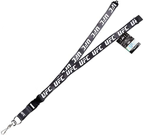 Pro Specialties Group UFC Unisex UFC Lanyard Logo Charcoal C, Grau
