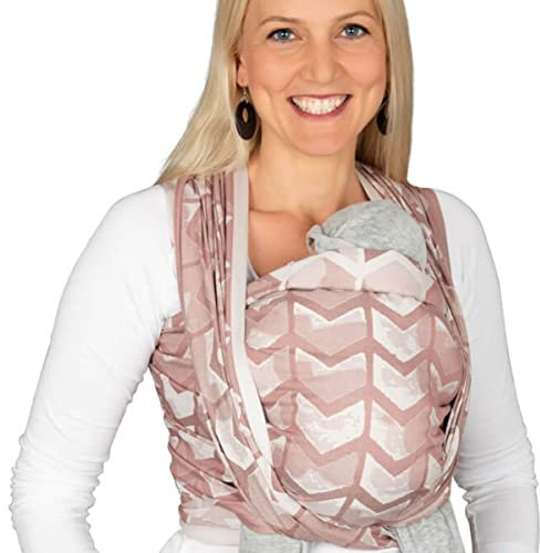Hoppediz gewebtes Baby-Tragetuch ab Geburt, Neugeboren bis Kleinkind, 100% kbA-Baumwolle (Bio), Amsterdam rose 5,40 m