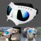 NAMSAN Hundebrille Anti-UV Wasserdicht Winddicht Einstellbar Hunde Sonnenbrille Mode Hunde Schutzbrille für Mittlere/Große Hunde-Weiß