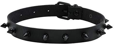 Manfnee Punk Gothic Choker Halsband Halskette PU Leder Spike Nieten Halsband für Männer Frauen