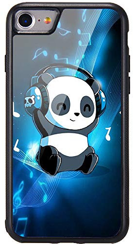 MAYCARI Sublimation Cute Panda Case for iPhone 7/8/SE 2020, Aluminum Plate Back Case with Soft TPU Bumper Cartoon Animal Phone Case Cover for iPhone 7/8/SE 2020