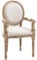 HOMCOM Esszimmerstuhl Retro-Design Küchenstuhl mit Armlehnen und Dicker Polsterung Wohnzimmerstuhl Polsterstuhl im Leinen-Optik für Wohnzimmer Gummiholz Cremeweiß+ helle Holzfarbe 56 x 56 x 96 cm