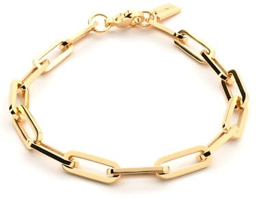 THIORA 'Island Links' Armband Gold Damen | Edelstahl 18kt Gold Gliederarmband Var. Länge | Armkette