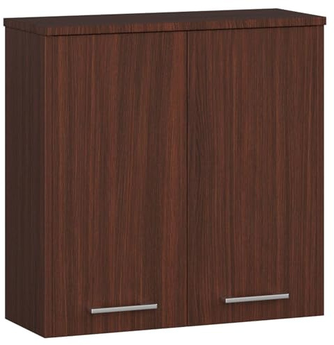 AKORD | Badezimmer‑Hängeschrank FIN W60 2D 2-türig | Hängeschränke Fürs Bad | Tür Links oder Rechtseitiger Montage | B60 x H60 x T22,5 cm | Gewicht 18 kg | Wenge
