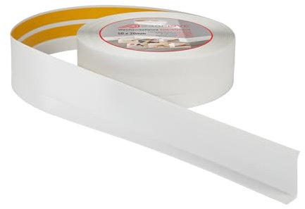 Plinthe souple autoadhésive PVC 50x20 mm – 10 mètre, Plinthe autocollante flexible - pliable, Plinthe souple premium pour revêtement de sol, Montage facile, Gris Clair