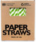 Topicals Lot de 250 pailles biodégradables en papier vert et blanc 200 x 6 mm
