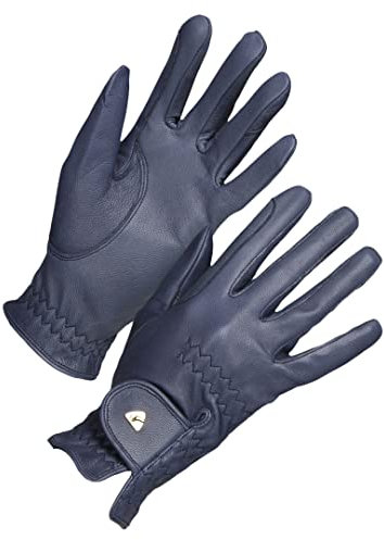 Aubrion - Guantes de Montar de Cuero para Niños/Niñas (XL) (Marino)