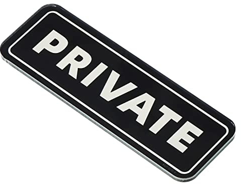 PATIKIL Private Door Sign, Acrylic 6x2 Self Adhesive Privacy Sticker Easy Installation for Office Home Business Hotel, Black