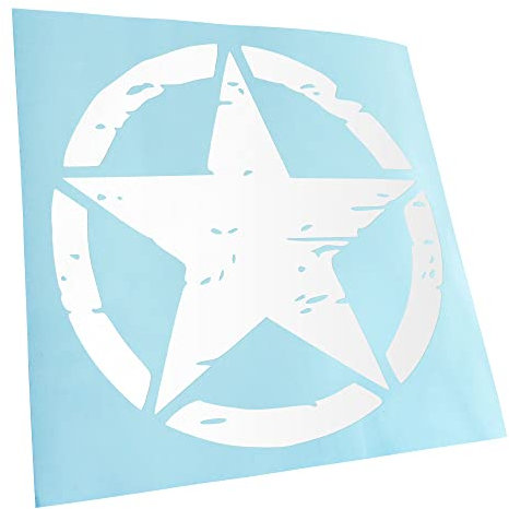 Kiwistar - Autoaufkleber - Weiß - 40x40cm United States Army Star - Heckscheibe Auto Aufkleber wetterfest für Kfz LKW Mofa Truck - Sticker außen selbstklebend Tuning Zubehör für Fenster Fahrzeug