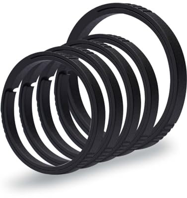 TIKIDESIGN Titan Schlüsselringe,30/25mm Schlüsselring mit Seitlich Drückender Design,Titan Flachen Schlüsselanhänger Ringe,Titan Spaltringe für Auto Haus Schlüssel Zubehör (1L+4M schwarz)