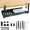 Yamlten Bandeja para cables de escritorio para debajo del escritorio, sin taladrar, longitudes retráctiles, bandeja para gestión de cables, cable ajustable en altura, con 5 soportes para cables y 5