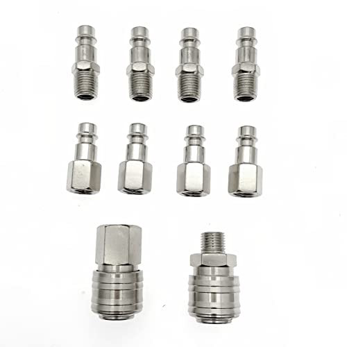 JZK 10x Euro attacchi raccordi rapidi per aria compressa a sgancio rapido maschio femmina, connettori per linea aria, raccordi compressore per tubo aria 1/4 bsp accoppiatore aria