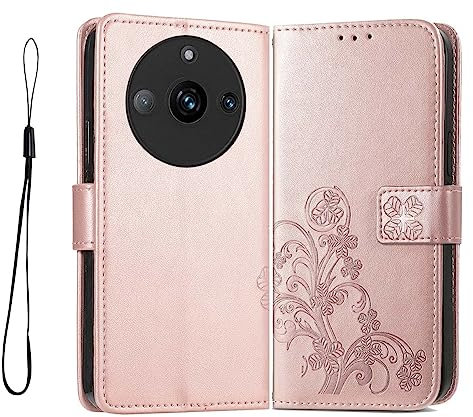 PEIYE Funda para Realme 11 Pro+ (Plus)/ Realme 11 Pro 5G, Cover de Cuero PU con Cáscara de TPU, Ranura para Tarjeta, Soporte Plegable, Cierre Magnético, Case Tapa Libro,Oro Rosa