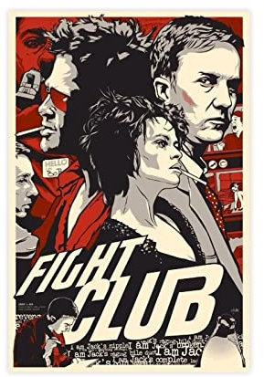 Klassisches Filmposter Fight Club Poster Leinwand Poster Schlafzimmer Dekor Sport Landschaft Büro Zimmer Dekor Geschenk ungerahmt 30 x 45 cm