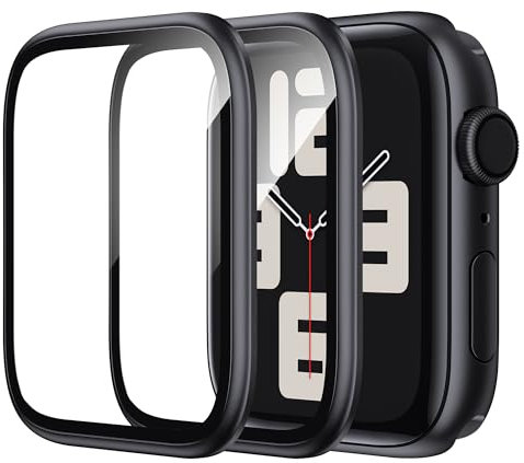 WSKEN Schutzfolie für Apple Watch Series SE2/SE/6/5/4 44mm Folie, [Titanium Alloy Frame] Displayschutz Schutzfolie Blasenfreie, 3D Volle Abdeckung, Anti-Staub, Anti-Kratzer, Anti-Fingerabdruck