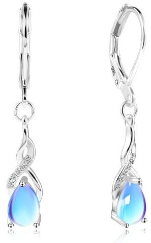 ALEXCRAFT Orecchini Donna Argento 925 Pendenti Orecchini Argento 925 Pendenti Orecchini Donna Pendenti con Pietra Luna