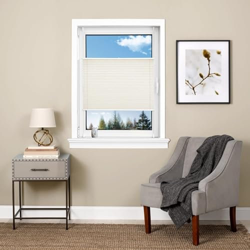 Plissee Ohne Bohren Plissees Klemmfix 80 x 100 cm Verdunklungsplissee Lichtundurchlässig Jalousien Zum Klemmen mit Klemmträger / -fix für Schlafzimmer, Beige