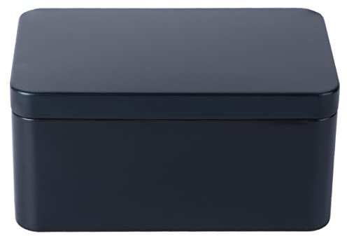 Amosfun Tea Storage Box Metal Tin with Lid Rectangular Portable Airtight Storage Container for Tea Leaf Candies Small Items Organizer 5.1X3.1X2.4 Inches