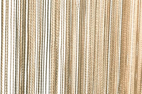 TiborTex Fadenvorhang Caravan Camping 56x185 cm Stangendurchzug Vorhang Fadengardine Unifarben (Gold)