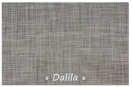 Hundefuttermatte mit Namen, Hundematte für Futter und Wasser, personalisierbar, Grau / Schwarz, 30 x 45 cm