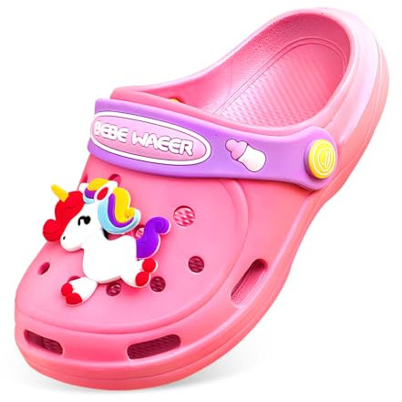 Ronronner Zoccoli Sabot Bambini, Zoccoli per Bambini, Resistenti all'Usura, Antiscivolo, Facili da Pulire, Viene Fornito con Bellissimi Modelli, Unisex, Rosa - 160 Iarde
