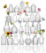 Kleine Glasvasen Set von 24, für Tischdekoration, Hochzeit, Empfang, Zuhause, Vintage-Flaschen, Transparent, Dekorative Glasvasen mit Deckeln(24, Transparent)