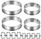 BTBHIHO 12er-Pack Backringe, Dessertringe, 10,5 cm und 8,5 cm, runde Waffelringe, Backringe aus Edelstahl, Kuchenringe, Muffinringe, geeignet für Pfannkuchen, Eier, Waffeln (groß und klein)