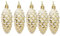 5 Stück Tannenzapfen-Kugeln für Weihnachtsbaumschmuck, 92 mm, glänzend und glitzernd, hängende Tannenzapfen, goldfarben