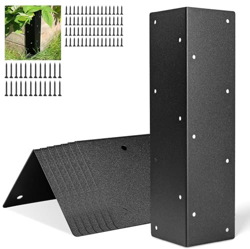 Hochbeet-Eckwinkel, 27,9 x 7,6 x 7,6 cm, Hochbeet-Ecken, Metallverbinder mit Holzschrauben für 50,8 - 61 cm Beet, rostbeständige Metall-Eckhalterung für Gemüse-Pflanzgefäß, Garten, 8 Stück