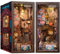 CUTEBEE Kit coin lecture, maison de poupée à monter soi-même, miniature, avec protection contre la poussière et lumière LED, serre-livres en bois, kits de maquettes, pour adultes (The Long Goodbye)