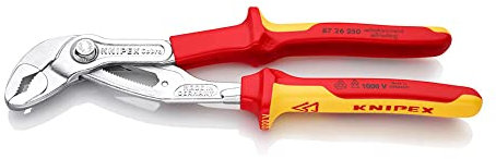 Verstellbare VDE-Zange, 250 x 71 x 30 mm, elektrische Isolierung, ergonomisches Design, ideal für elektrische Arbeiten und Wartung.