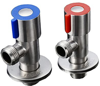 IWOWHERO Toilet Wash Basin Angle Valve Set Brushed Stainless Steel Shut Off Valve Bidet Tap Spray for Bathroom Fixtures