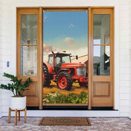 Company Farm Traktor Bedrucktes Türbanner Stoff Hängende Türabdeckung Hintergrund Poster für Zuhause Haustür Urlaub Party Dekorationen